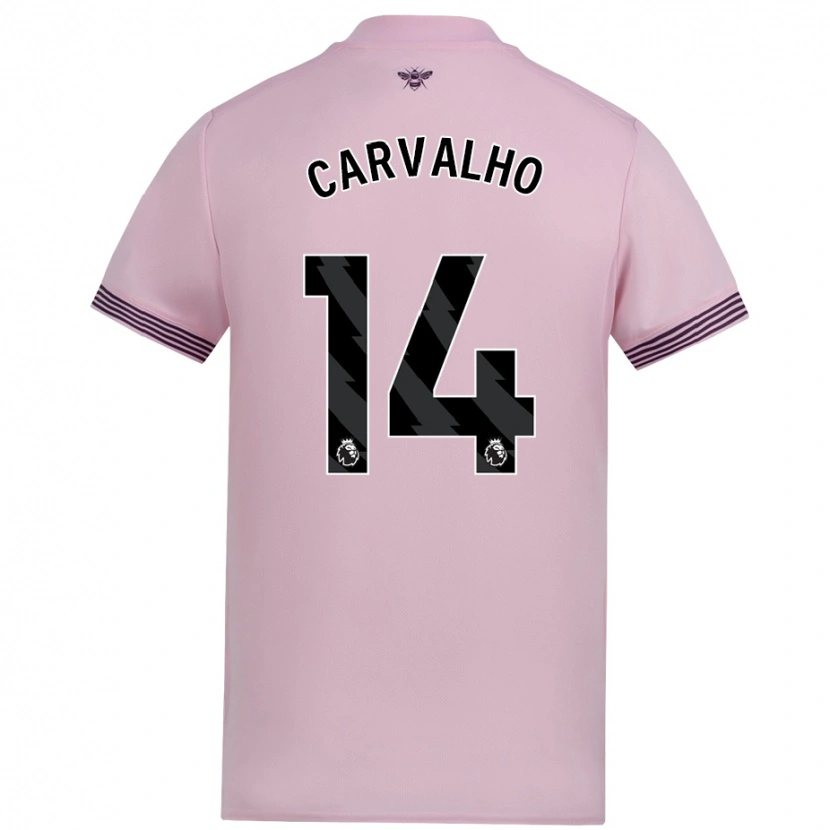 Danxen Enfant Maillot Fábio Carvalho #14 Rose Tenues Extérieur 2024/25 T-Shirt