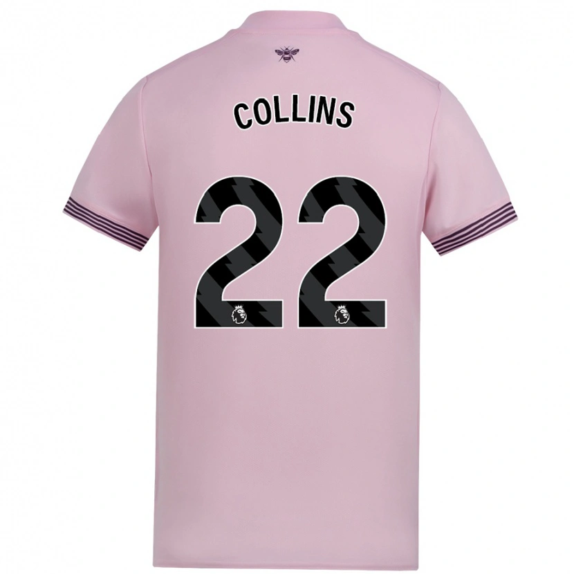 Danxen Enfant Maillot Nathan Collins #22 Rose Tenues Extérieur 2024/25 T-Shirt