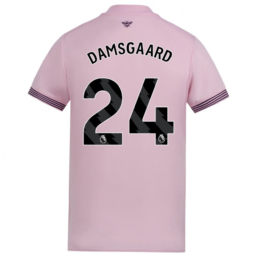 Danxen Enfant Maillot Mikkel Damsgaard #24 Rose Tenues Extérieur 2024/25 T-Shirt