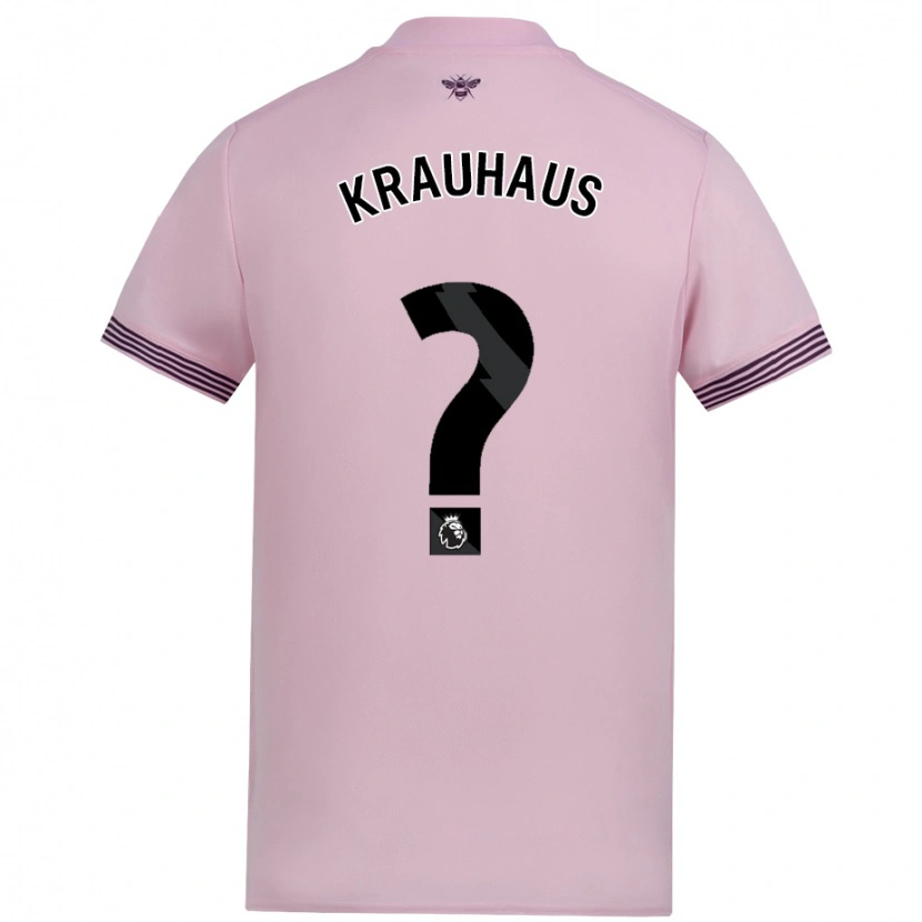 Danxen Enfant Maillot Ben Krauhaus #0 Rose Tenues Extérieur 2024/25 T-Shirt