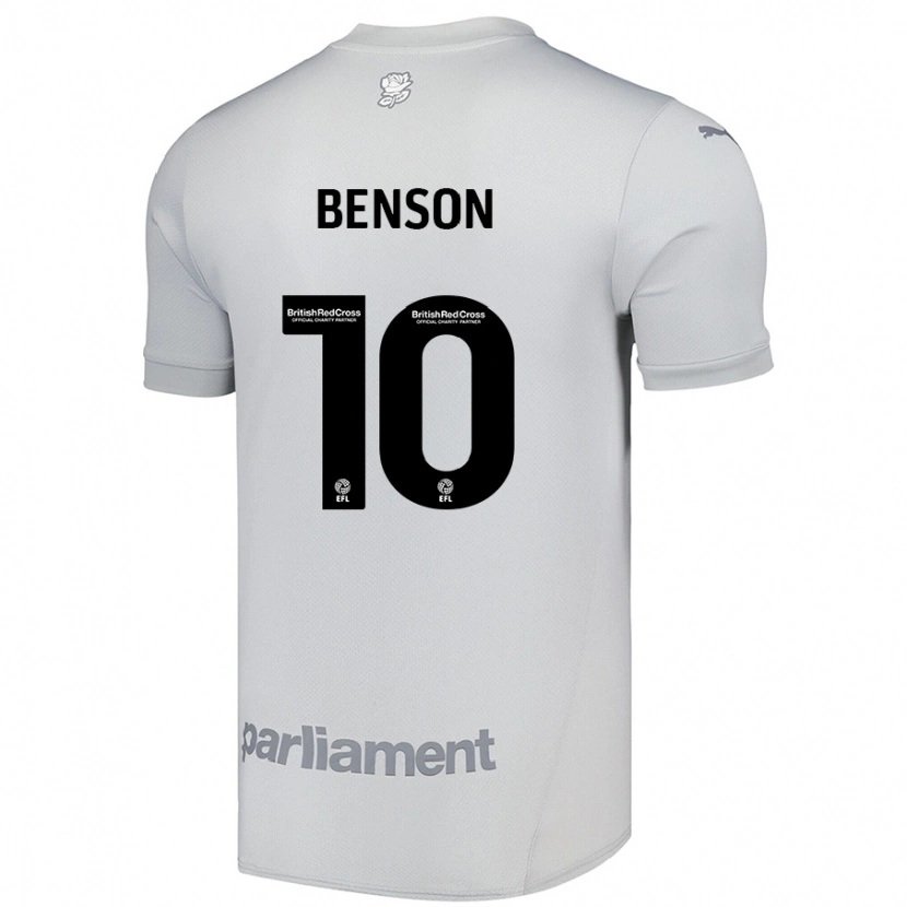 Danxen Enfant Maillot Josh Benson #10 Gris Argenté Tenues Extérieur 2024/25 T-Shirt