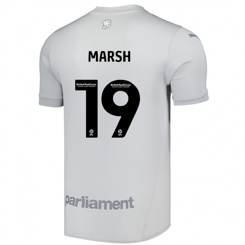 Danxen Enfant Maillot Aiden Marsh #19 Gris Argenté Tenues Extérieur 2024/25 T-Shirt