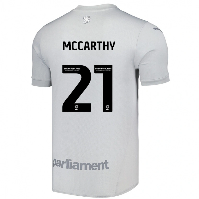 Danxen Enfant Maillot Conor Mccarthy #21 Gris Argenté Tenues Extérieur 2024/25 T-Shirt