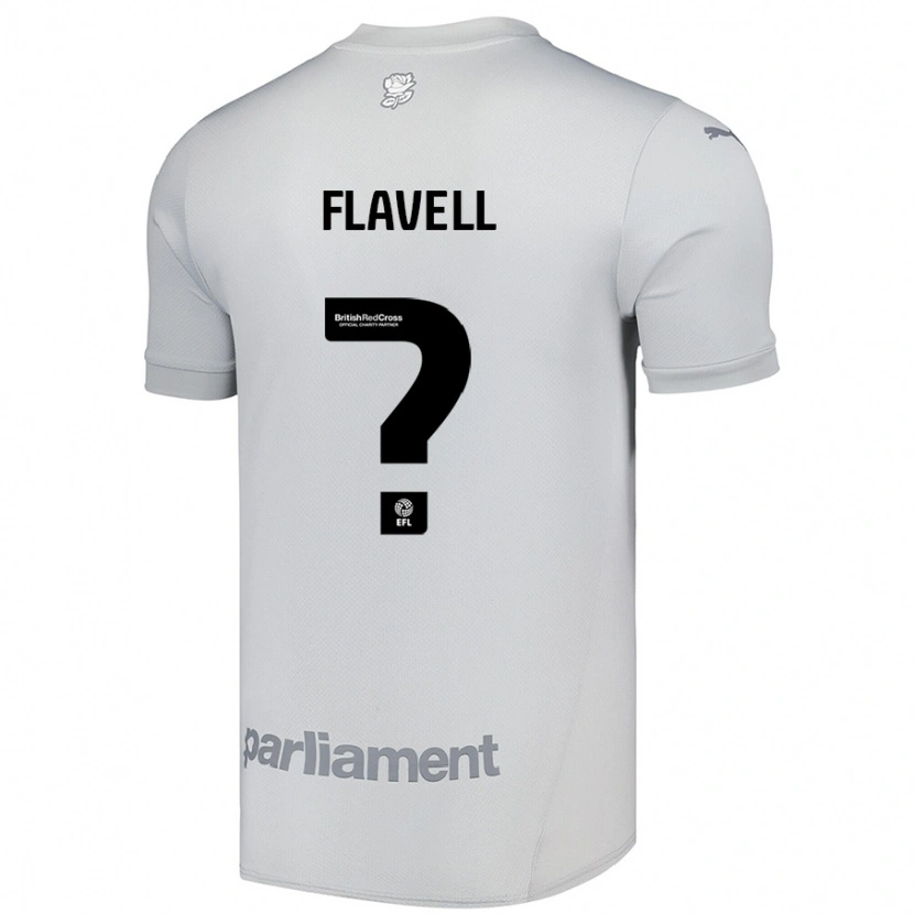 Danxen Enfant Maillot Kieran Flavell #0 Gris Argenté Tenues Extérieur 2024/25 T-Shirt