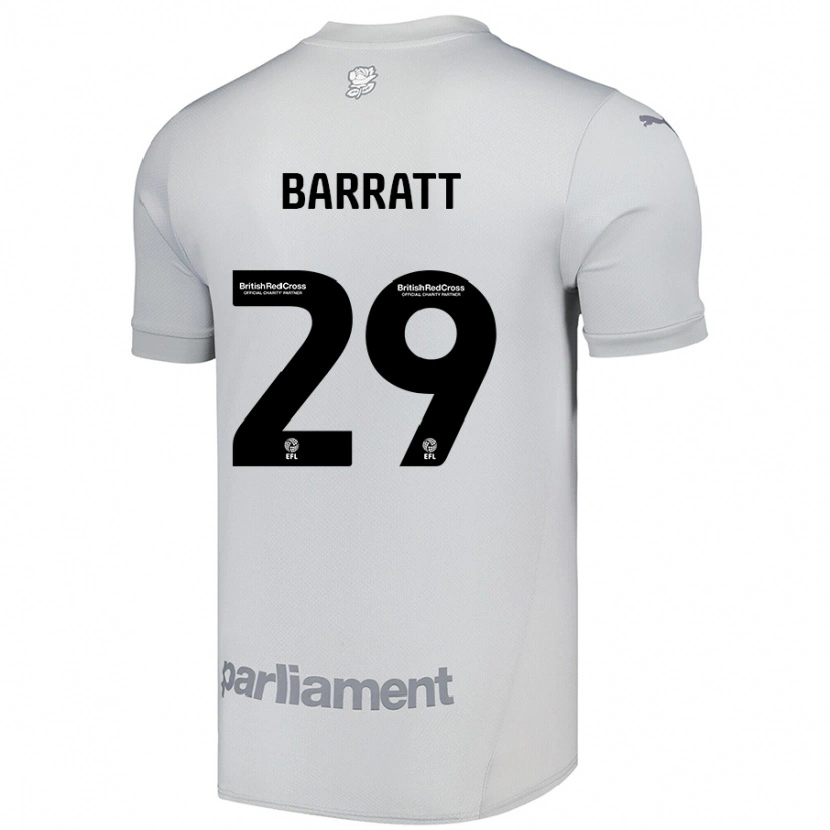 Danxen Enfant Maillot Connor Barratt #29 Gris Argenté Tenues Extérieur 2024/25 T-Shirt