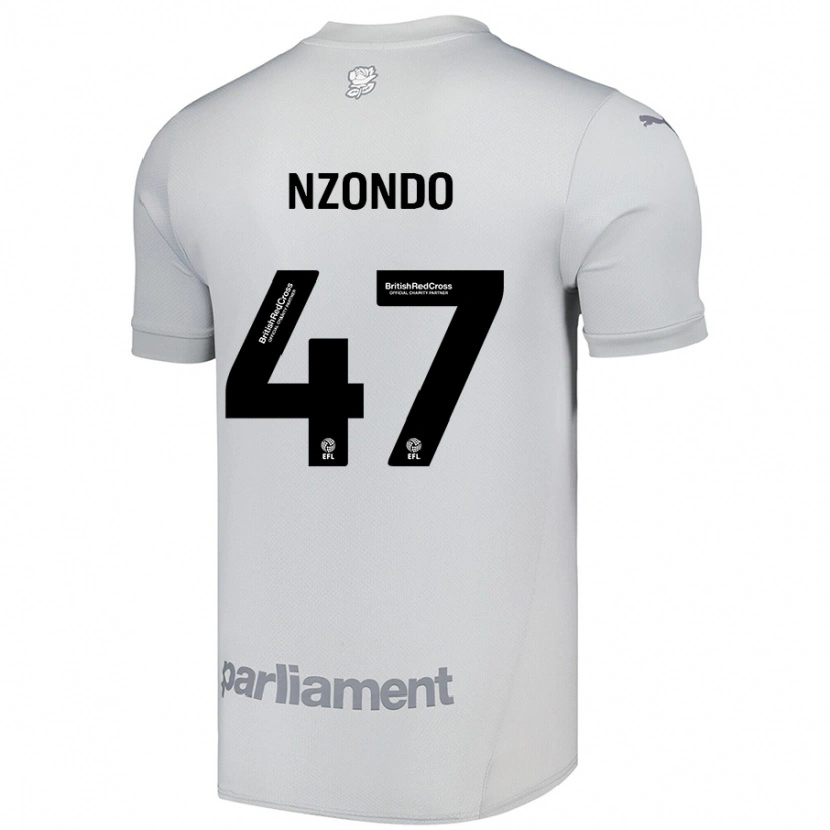 Danxen Enfant Maillot Emmaisa Nzondo #47 Gris Argenté Tenues Extérieur 2024/25 T-Shirt