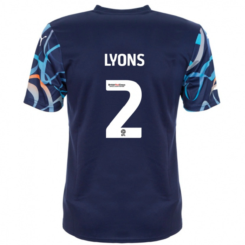 Danxen Enfant Maillot Andy Lyons #2 Bleu Marine Tenues Extérieur 2024/25 T-Shirt