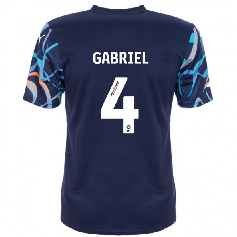 Danxen Enfant Maillot Jordan Lawrence-Gabriel #4 Bleu Marine Tenues Extérieur 2024/25 T-Shirt