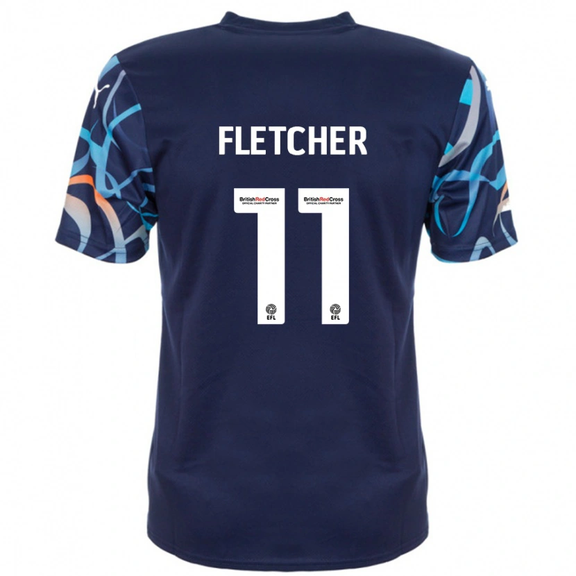 Danxen Enfant Maillot Ashley Fletcher #11 Bleu Marine Tenues Extérieur 2024/25 T-Shirt