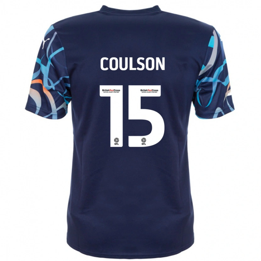 Danxen Enfant Maillot Hayden Coulson #15 Bleu Marine Tenues Extérieur 2024/25 T-Shirt