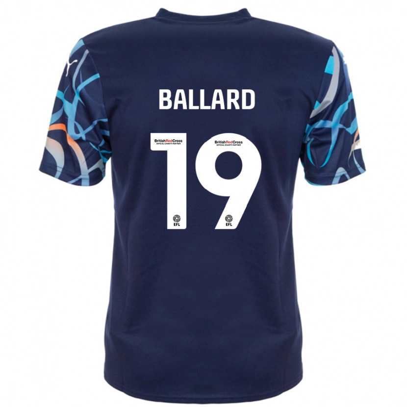 Danxen Enfant Maillot Dom Ballard #19 Bleu Marine Tenues Extérieur 2024/25 T-Shirt