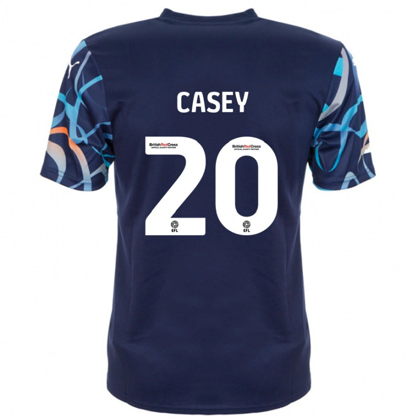 Danxen Enfant Maillot Oliver Casey #20 Bleu Marine Tenues Extérieur 2024/25 T-Shirt