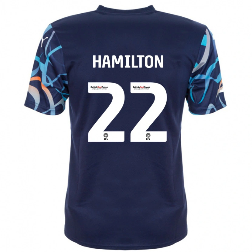 Danxen Enfant Maillot Cj Hamilton #22 Bleu Marine Tenues Extérieur 2024/25 T-Shirt