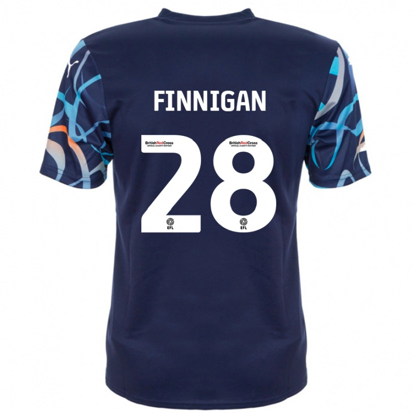 Danxen Enfant Maillot Ryan Finnigan #28 Bleu Marine Tenues Extérieur 2024/25 T-Shirt