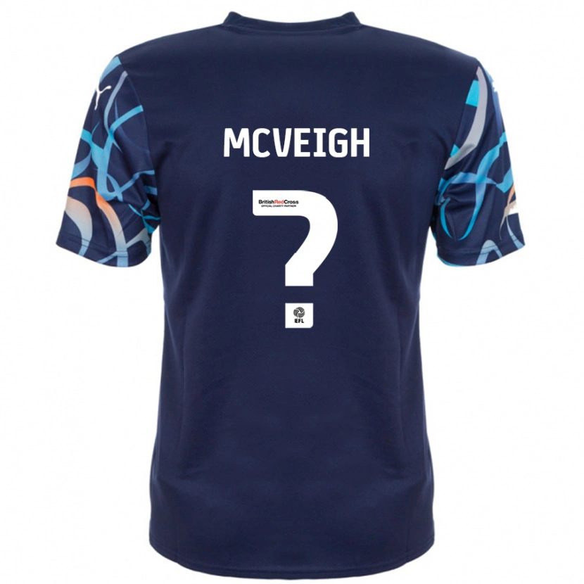 Danxen Enfant Maillot Conor Mcveigh #0 Bleu Marine Tenues Extérieur 2024/25 T-Shirt