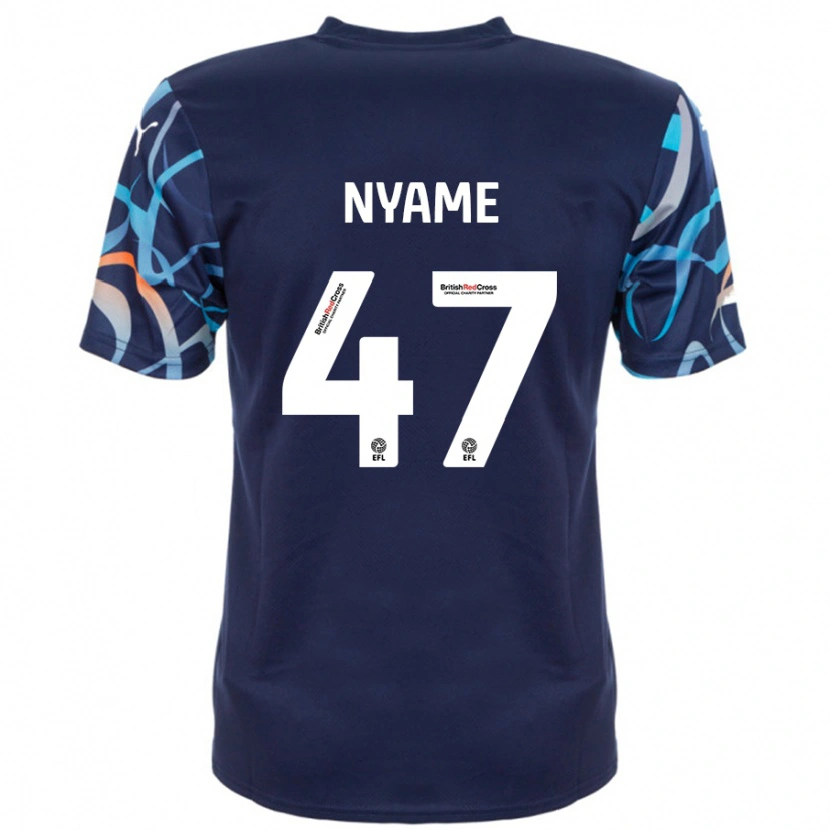 Danxen Enfant Maillot Josh Nyame #47 Bleu Marine Tenues Extérieur 2024/25 T-Shirt