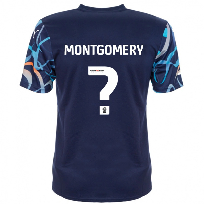 Danxen Enfant Maillot Aleysha Montgomery #0 Bleu Marine Tenues Extérieur 2024/25 T-Shirt