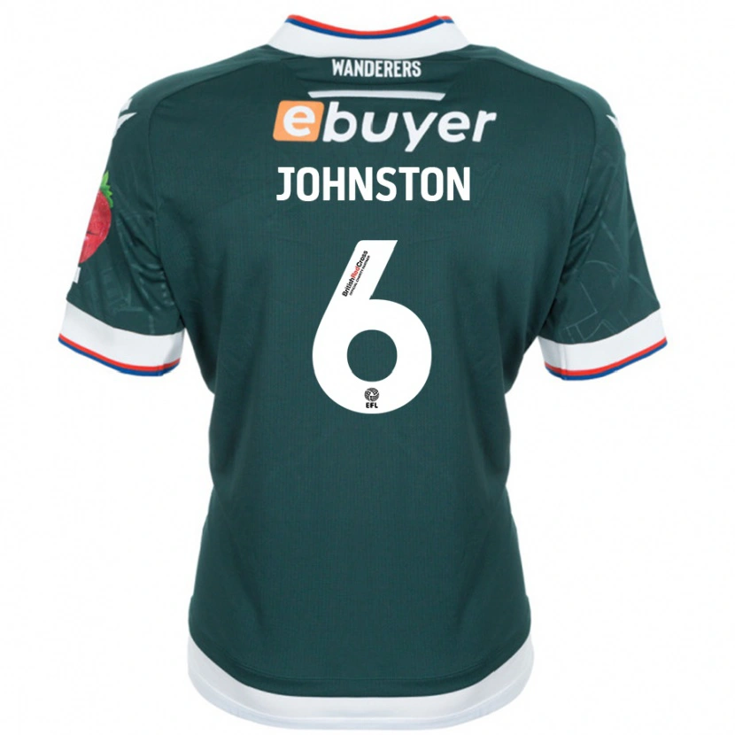 Danxen Enfant Maillot George Johnston #6 Vert Foncé Tenues Extérieur 2024/25 T-Shirt