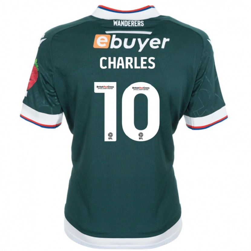 Danxen Enfant Maillot Dion Charles #10 Vert Foncé Tenues Extérieur 2024/25 T-Shirt