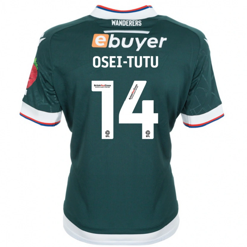 Danxen Enfant Maillot Jordi Osei-Tutu #14 Vert Foncé Tenues Extérieur 2024/25 T-Shirt