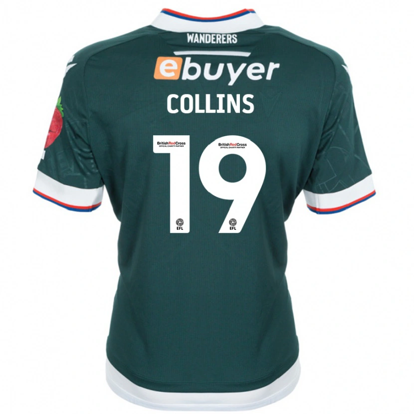 Danxen Enfant Maillot Aaron Collins #19 Vert Foncé Tenues Extérieur 2024/25 T-Shirt