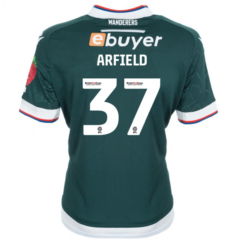 Danxen Enfant Maillot Scott Arfield #37 Vert Foncé Tenues Extérieur 2024/25 T-Shirt