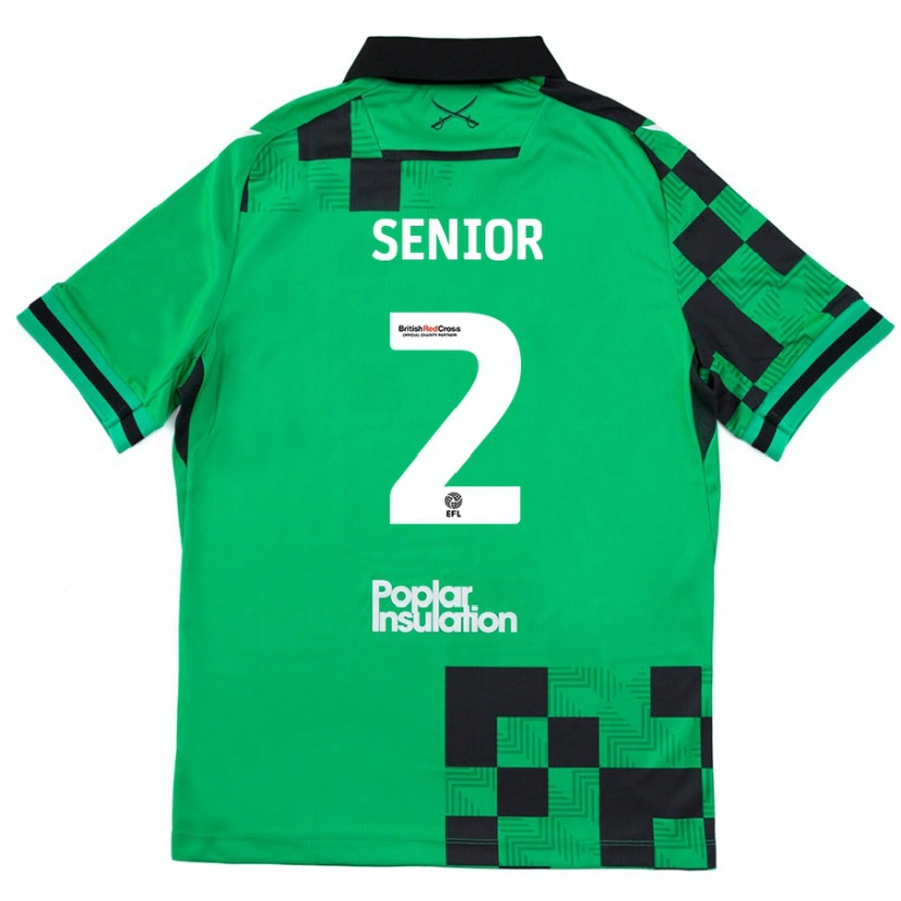 Danxen Enfant Maillot Joel Senior #2 Vert Noir Tenues Extérieur 2024/25 T-Shirt