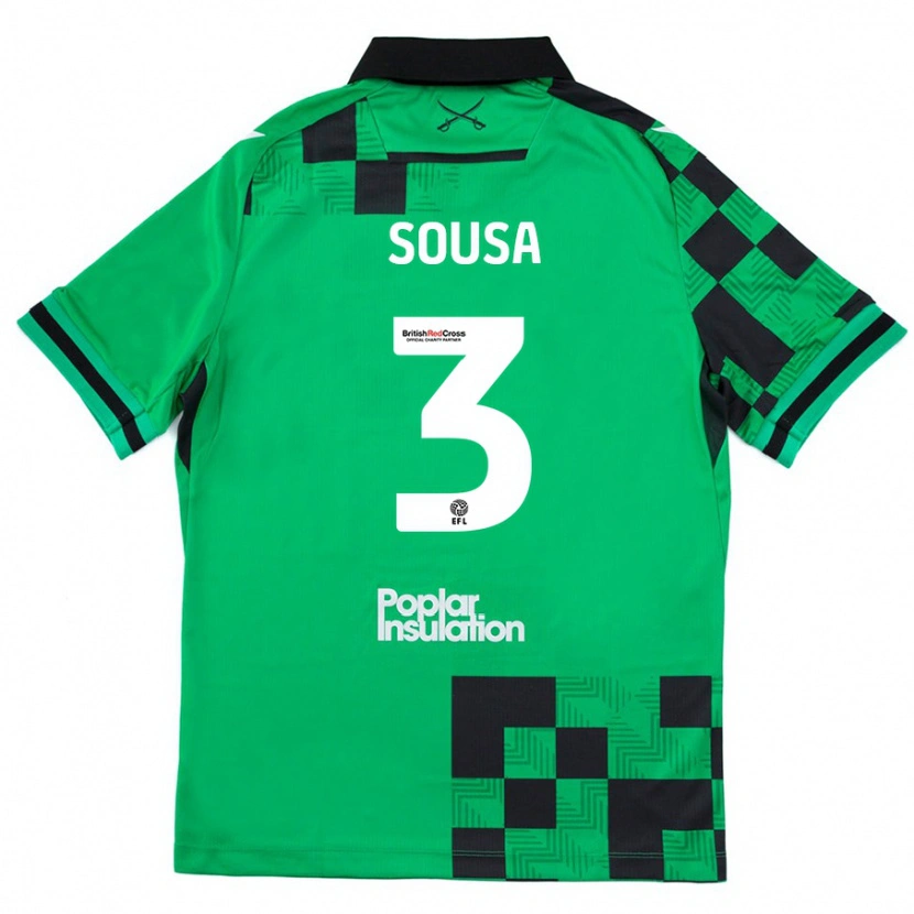 Danxen Enfant Maillot Lino Sousa #3 Vert Noir Tenues Extérieur 2024/25 T-Shirt