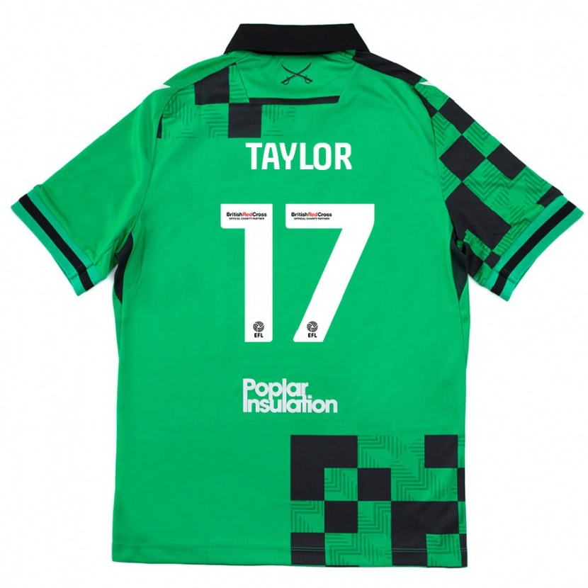 Danxen Enfant Maillot Connor Taylor #17 Vert Noir Tenues Extérieur 2024/25 T-Shirt