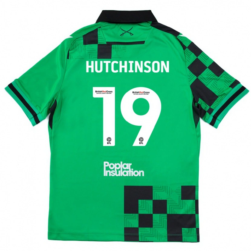 Danxen Enfant Maillot Isaac Hutchinson #19 Vert Noir Tenues Extérieur 2024/25 T-Shirt