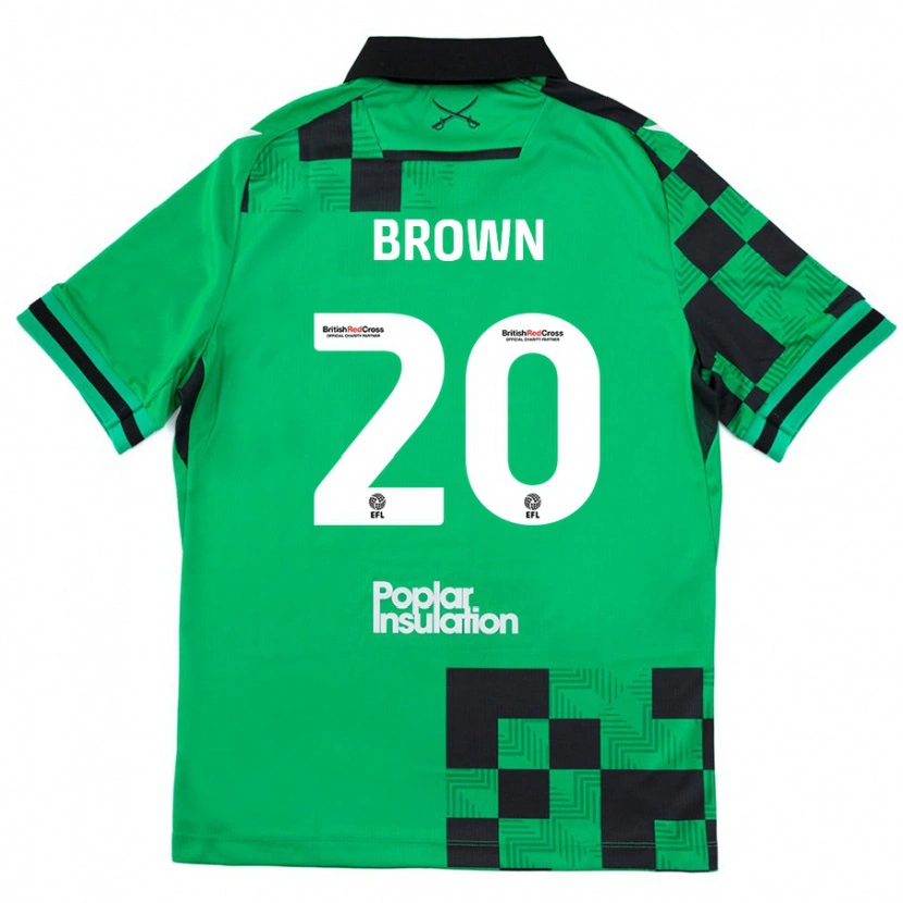 Danxen Enfant Maillot Jevani Brown #20 Vert Noir Tenues Extérieur 2024/25 T-Shirt