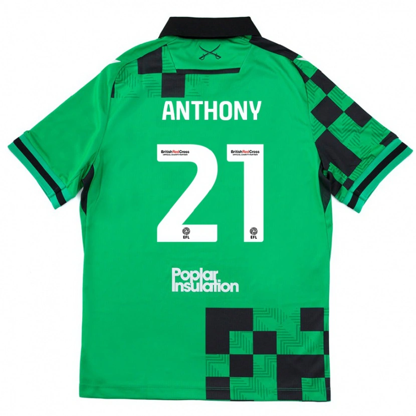 Danxen Enfant Maillot Micah Anthony #21 Vert Noir Tenues Extérieur 2024/25 T-Shirt