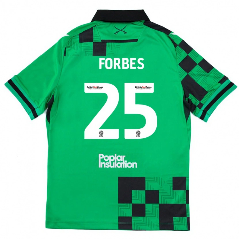 Danxen Enfant Maillot Michael Forbes #25 Vert Noir Tenues Extérieur 2024/25 T-Shirt