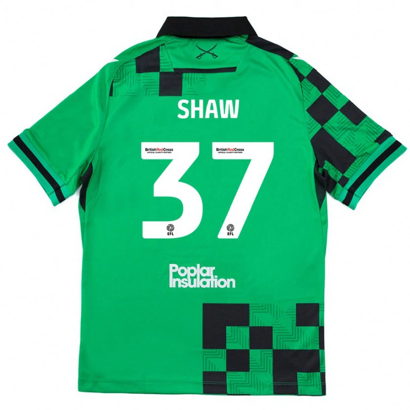 Danxen Enfant Maillot Kofi Shaw #37 Vert Noir Tenues Extérieur 2024/25 T-Shirt