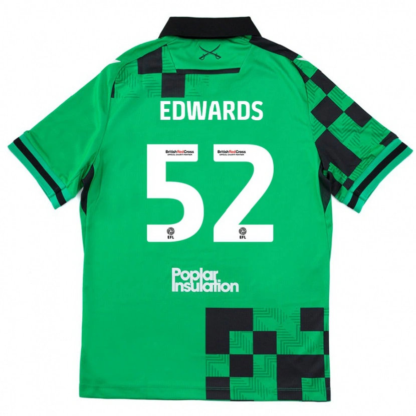 Danxen Enfant Maillot Max Edwards #52 Vert Noir Tenues Extérieur 2024/25 T-Shirt