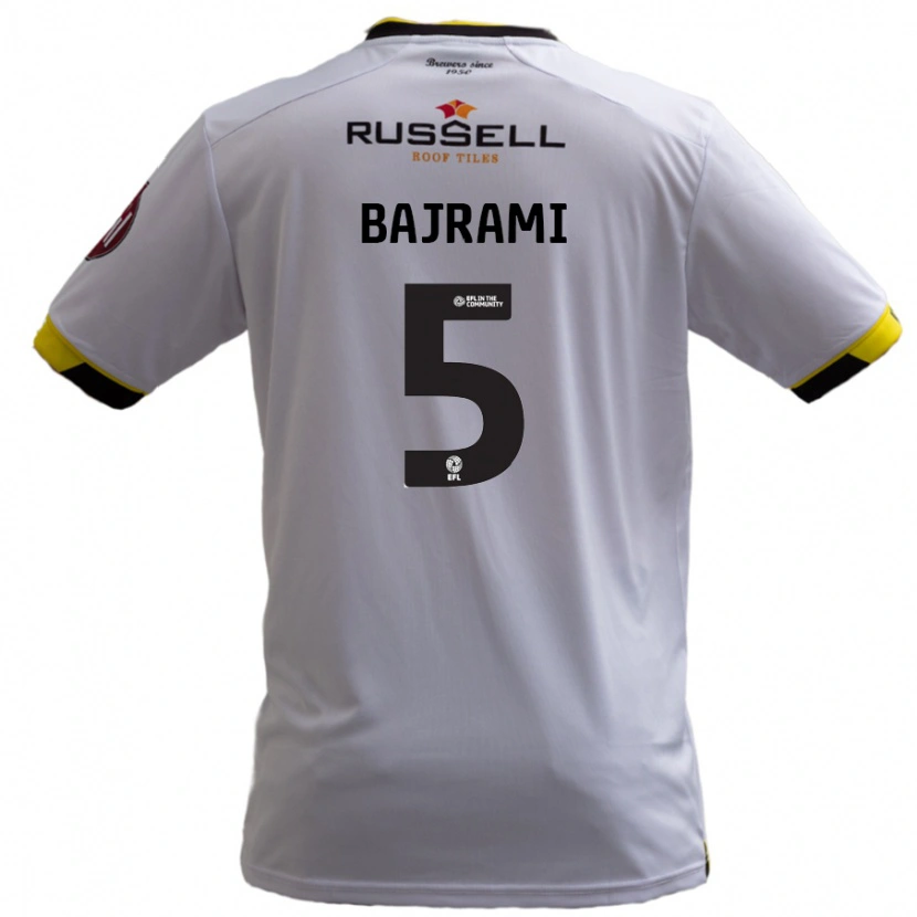 Danxen Enfant Maillot Geraldo Bajrami #5 Blanc Tenues Extérieur 2024/25 T-Shirt