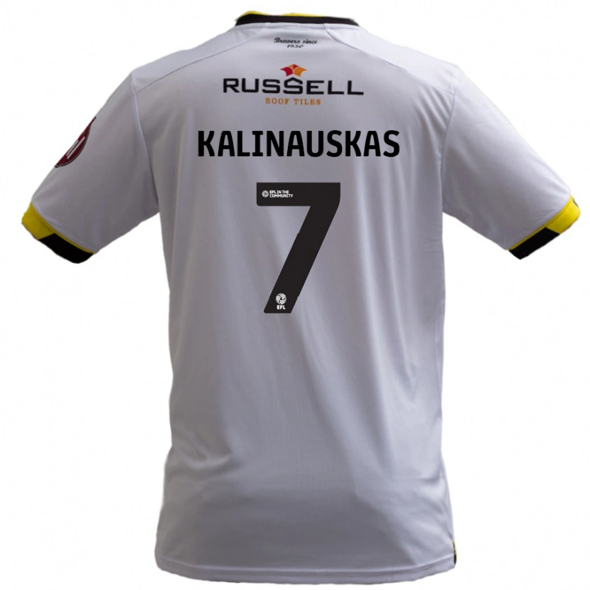 Danxen Enfant Maillot Tomas Kalinauskas #7 Blanc Tenues Extérieur 2024/25 T-Shirt