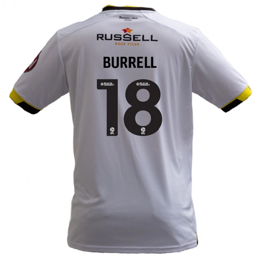 Danxen Enfant Maillot Rumarn Burrell #18 Blanc Tenues Extérieur 2024/25 T-Shirt