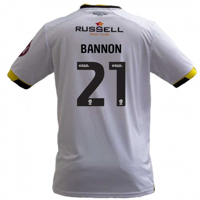 Danxen Enfant Maillot Alex Bannon #21 Blanc Tenues Extérieur 2024/25 T-Shirt