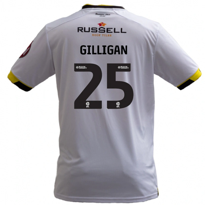 Danxen Enfant Maillot Ciaran Gilligan #25 Blanc Tenues Extérieur 2024/25 T-Shirt