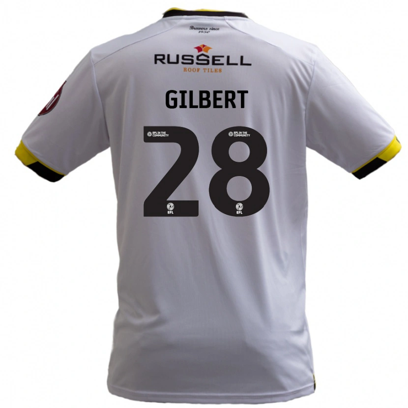 Danxen Enfant Maillot Cameron Gilbert #28 Blanc Tenues Extérieur 2024/25 T-Shirt