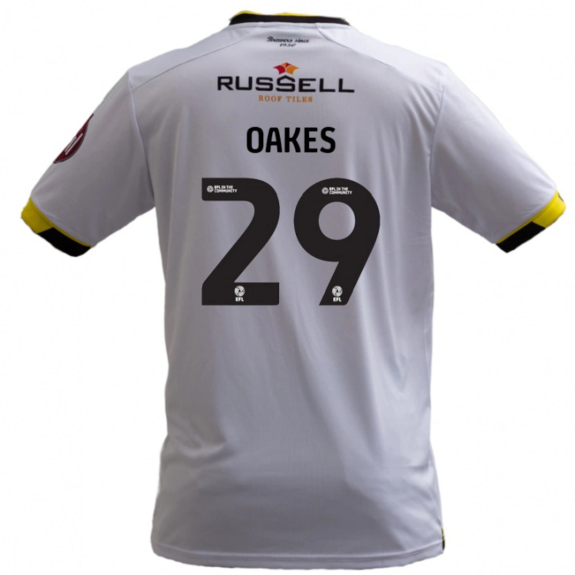 Danxen Enfant Maillot Toby Oakes #29 Blanc Tenues Extérieur 2024/25 T-Shirt