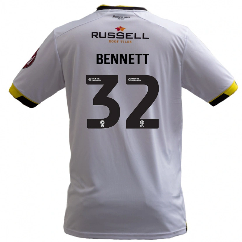 Danxen Enfant Maillot Mason Bennett #32 Blanc Tenues Extérieur 2024/25 T-Shirt