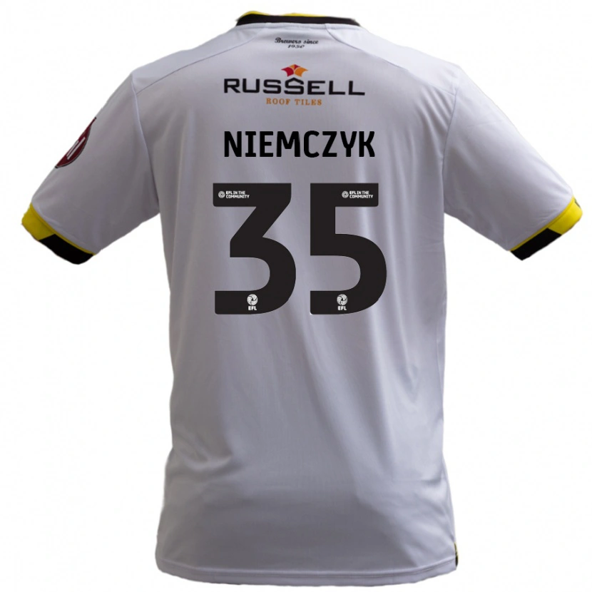 Danxen Enfant Maillot Jakub Niemczyk #35 Blanc Tenues Extérieur 2024/25 T-Shirt