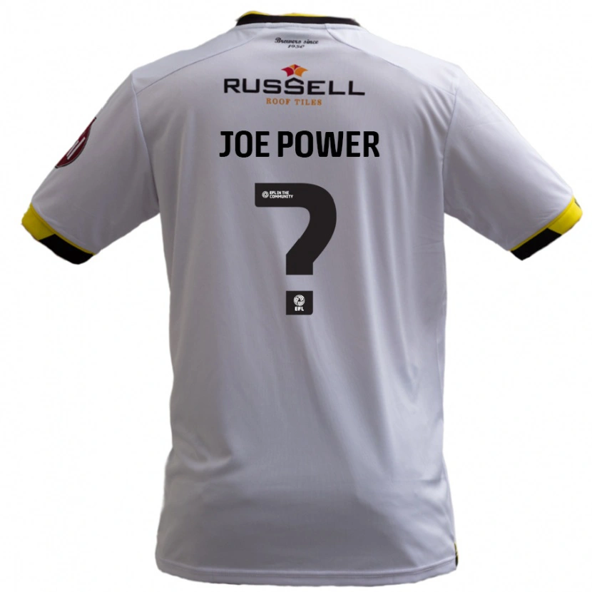 Danxen Enfant Maillot John Joe Power #0 Blanc Tenues Extérieur 2024/25 T-Shirt