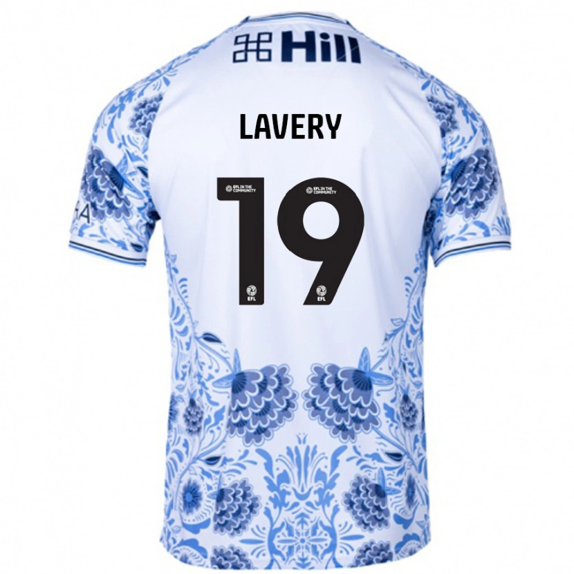 Danxen Enfant Maillot Shayne Lavery #19 Blanc Bleu Tenues Extérieur 2024/25 T-Shirt