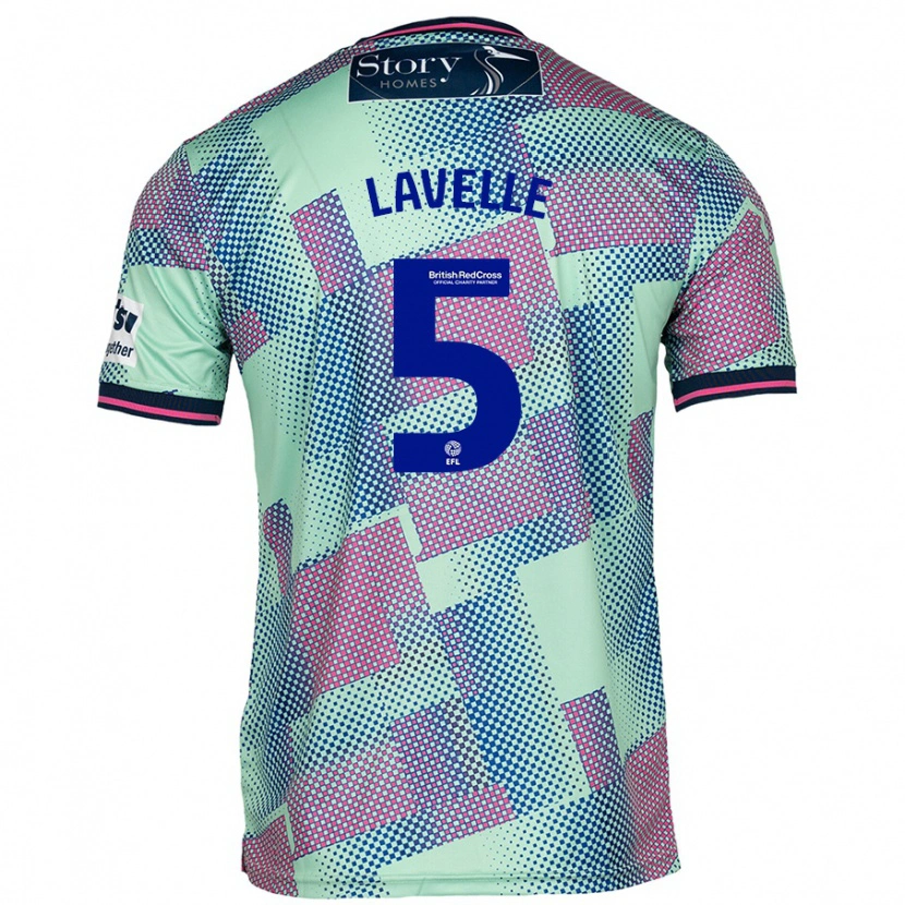 Danxen Enfant Maillot Sam Lavelle #5 Vert Tenues Extérieur 2024/25 T-Shirt