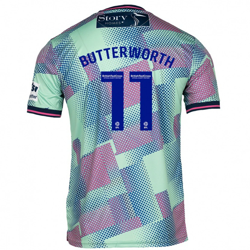 Danxen Enfant Maillot Daniel Butterworth #11 Vert Tenues Extérieur 2024/25 T-Shirt