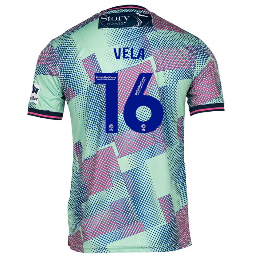 Danxen Enfant Maillot Josh Vela #16 Vert Tenues Extérieur 2024/25 T-Shirt