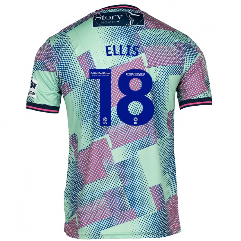 Danxen Enfant Maillot Jack Ellis #18 Vert Tenues Extérieur 2024/25 T-Shirt